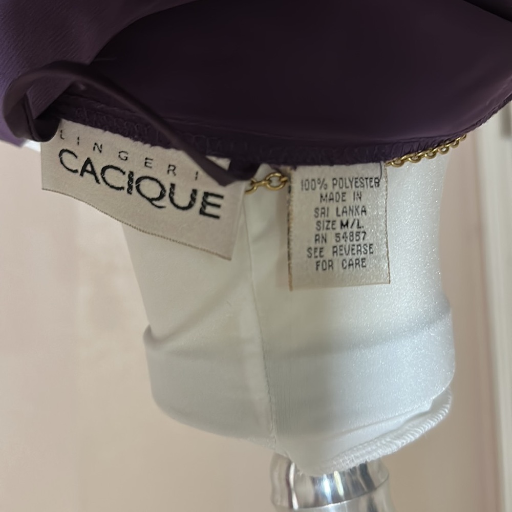 Polyester Satin Deep Purple Robe - Picture 3 of 3
